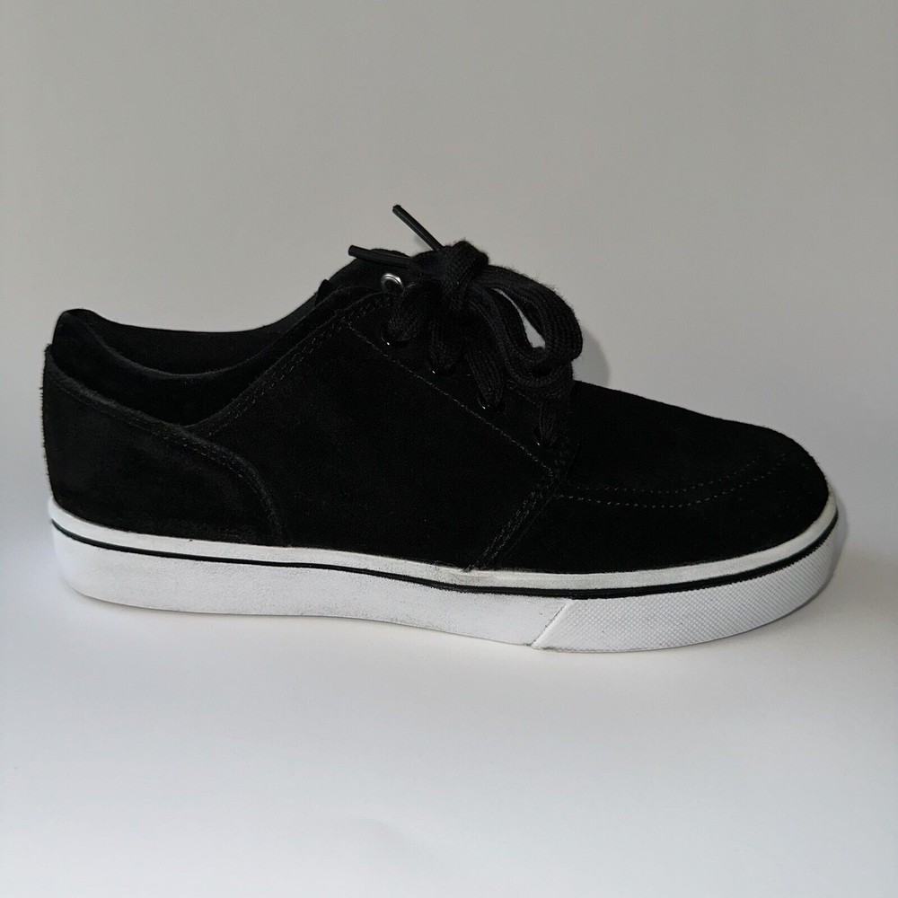 Maui and Sons Skate Shoes Unisex Kids Size 3 Black Faux Suede Lace Up New - Picture 2 of 9